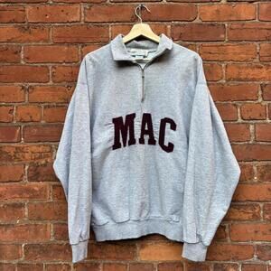 vintage mcmaster university quarter zip collared sweatshirt